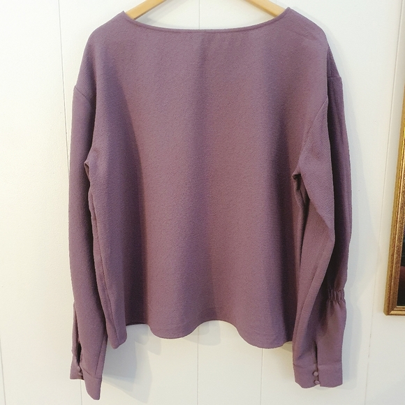 Express Statement Sleeve Blouse | Purple | Size XL - Picture 6 of 6